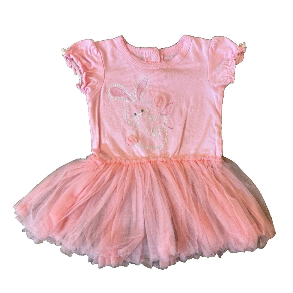 Baby Girl Dress 18 Months Pink Easter Bunny Tutu Skirt Tulle Spring Embroidered